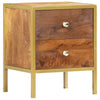 Stella Homewares Bedside Cabinet 40x35x50 cm Solid Mango Wood