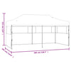 Stella Homewares Folding Pop-up Partytent with Sidewalls 3x6 m Steel White
