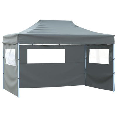 Stella Homewares Professional Folding Party Tent with 3 Sidewalls 3x4 m Steel Anthracite