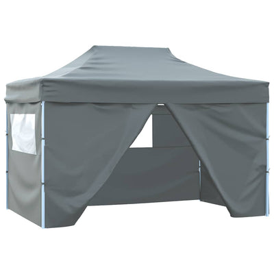 Stella Homewares Professional Folding Party Tent with 4 Sidewalls 3x4 m Steel Anthracite