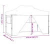 Stella Homewares Professional Folding Party Tent with 4 Sidewalls 3x4 m Steel Anthracite
