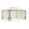 Stella Homewares Gazebo with Nets 300x400x265 cm Cream