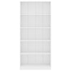 Stella Homewares 5-Tier Book Cabinet White 80x24x175 cm Engineered Wood