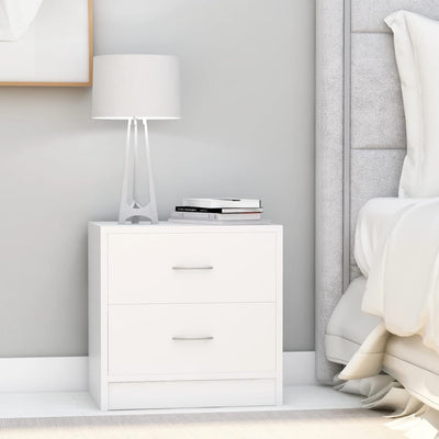 Stella Homewares Bedside Cabinets 2 pcs White 40x30x40 cm Engineered Wood