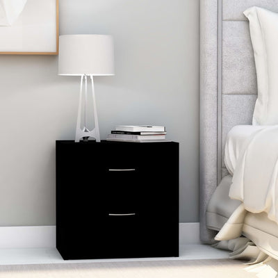 Stella Homewares Bedside Cabinets 2 pcs Black 40x30x40 cm Engineered Wood