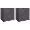 Stella Homewares Bedside Cabinets 2 pcs High Gloss Grey 40x30x40 cm Engineered Wood