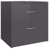 Stella Homewares Bedside Cabinets 2 pcs High Gloss Grey 40x30x40 cm Engineered Wood
