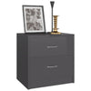 Stella Homewares Bedside Cabinets 2 pcs High Gloss Grey 40x30x40 cm Engineered Wood