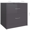 Stella Homewares Bedside Cabinets 2 pcs High Gloss Grey 40x30x40 cm Engineered Wood