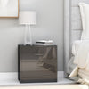 Stella Homewares Bedside Cabinets 2 pcs High Gloss Grey 40x30x40 cm Engineered Wood