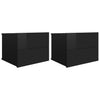 Stella Homewares Bedside Cabinets 2 pcs High Gloss Black 40x30x30 cm Engineered Wood