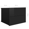 Stella Homewares Bedside Cabinets 2 pcs High Gloss Black 40x30x30 cm Engineered Wood