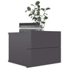 Stella Homewares Bedside Cabinet High Gloss Grey 40x30x30 cm Engineered Wood