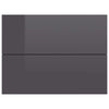 Stella Homewares Bedside Cabinet High Gloss Grey 40x30x30 cm Engineered Wood