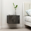 Stella Homewares Bedside Cabinet High Gloss Grey 40x30x30 cm Engineered Wood