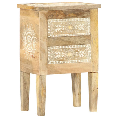 Stella Homewares Hand Painted Bedside Cabinet 40x30x60 cm Solid Mango Wood