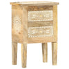 Stella Homewares Hand Painted Bedside Cabinet 40x30x60 cm Solid Mango Wood