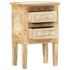 Stella Homewares Hand Painted Bedside Cabinet 40x30x60 cm Solid Mango Wood