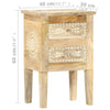 Stella Homewares Hand Painted Bedside Cabinet 40x30x60 cm Solid Mango Wood