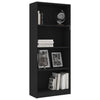Stella Homewares 4-Tier Book Cabinet Black 60x24x142 cm Engineered Wood