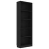 Stella Homewares 5-Tier Book Cabinet Black 60x24x175 cm Engineered Wood