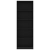 Stella Homewares 5-Tier Book Cabinet Black 60x24x175 cm Engineered Wood