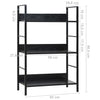 Stella Homewares 3-Layer Book Shelf Black 60x27.6x90.5 cm Engineered Wood