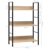 Stella Homewares 3-Layer Book Shelf Oak 60x27.6x90.5 cm Engineered Wood