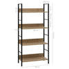 Stella Homewares 4-Layer Book Shelf Oak 60x27.6x124.5 cm Engineered Wood