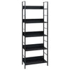 Stella Homewares 5-Layer Book Shelf Black 60x27.6x158.5 cm Engineered Wood