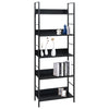 Stella Homewares 5-Layer Book Shelf Black 60x27.6x158.5 cm Engineered Wood