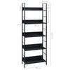 Stella Homewares 5-Layer Book Shelf Black 60x27.6x158.5 cm Engineered Wood