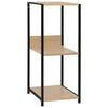 Stella Homewares Small Straight Book Shelf Black and Oak 33.5x39.6x79.7 cm Engineered Wood