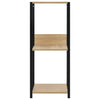 Stella Homewares Small Straight Book Shelf Black and Oak 33.5x39.6x79.7 cm Engineered Wood