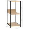 Stella Homewares Small Straight Book Shelf Black and Oak 33.5x39.6x79.7 cm Engineered Wood