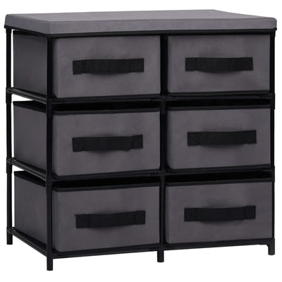 Stella Homewares Storage Cabinet with 6 Drawers 55x29x55 cm Grey Steel