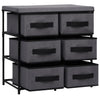 Stella Homewares Storage Cabinet with 6 Drawers 55x29x55 cm Grey Steel