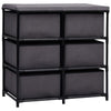 Stella Homewares Storage Cabinet with 6 Drawers 55x29x55 cm Grey Steel