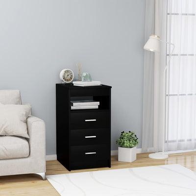 Stella Homewares Drawer Cabinet Black 40x50x76 cm Engineered Wood