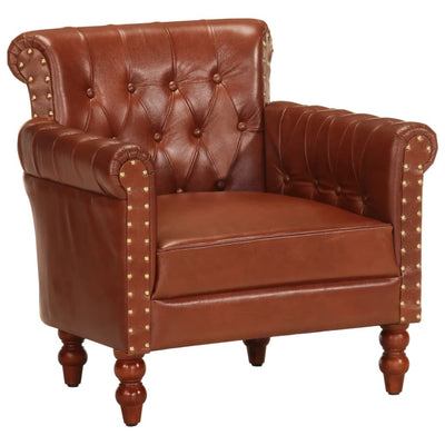 Stella Homewares Armchair Brown Real Goat Leather