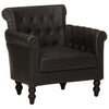 Stella Homewares Armchair Black Real Goat Leather