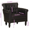 Stella Homewares Armchair Black Real Goat Leather