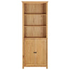 Stella Homewares Bookcase with 2 Doors 70x30x180 cm Solid Oak Wood