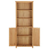 Stella Homewares Bookcase with 2 Doors 70x30x180 cm Solid Oak Wood
