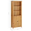 Stella Homewares Bookcase with 2 Doors 70x30x180 cm Solid Oak Wood