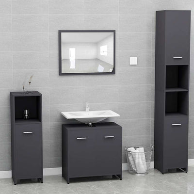 Stella Homewares Bathroom Furniture Set Grey Engineered Wood