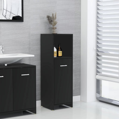Stella Homewares Bathroom Cabinet Black 30x30x95 cm Engineered Wood