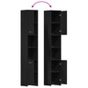 Stella Homewares Bathroom Cabinet Black 30x30x183.5 cm Engineered Wood