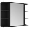 Stella Homewares Bathroom Mirror Cabinet Black 80x20.5x64 cm Engineered Wood