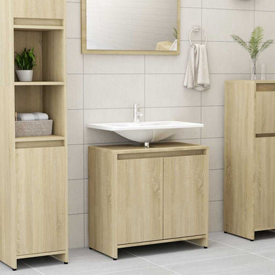 Stella Homewares Bathroom Cabinet Sonoma Oak 60x33x61 cm Engineered Wood